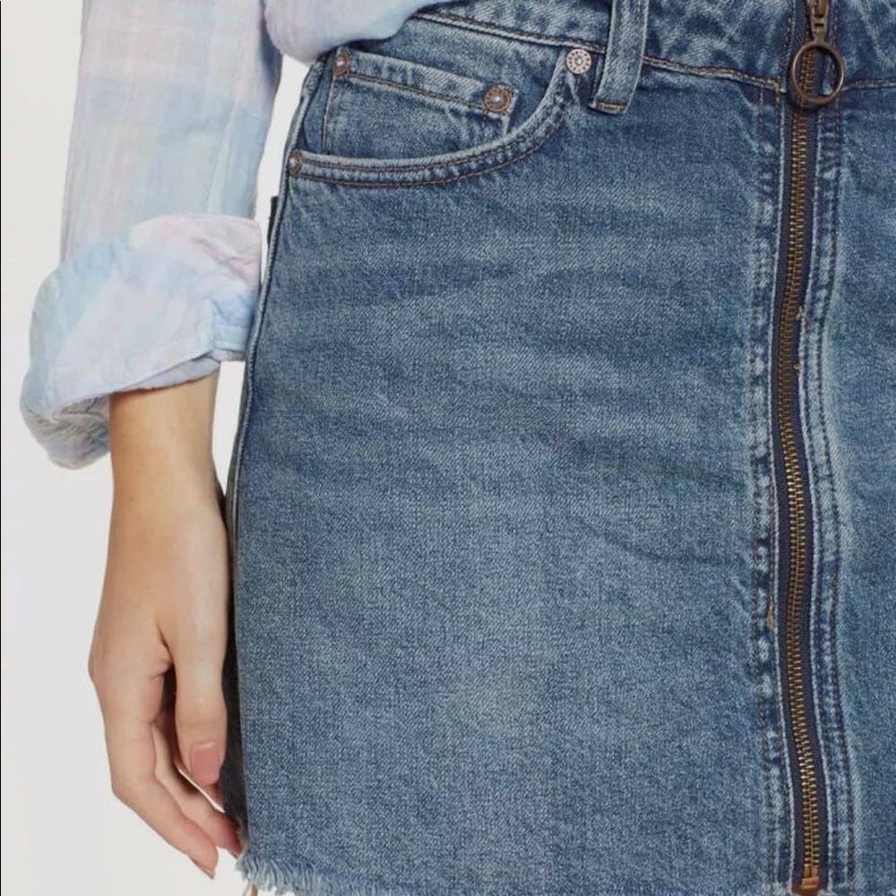 FREE PEOPLE Zipper Jean Skirt